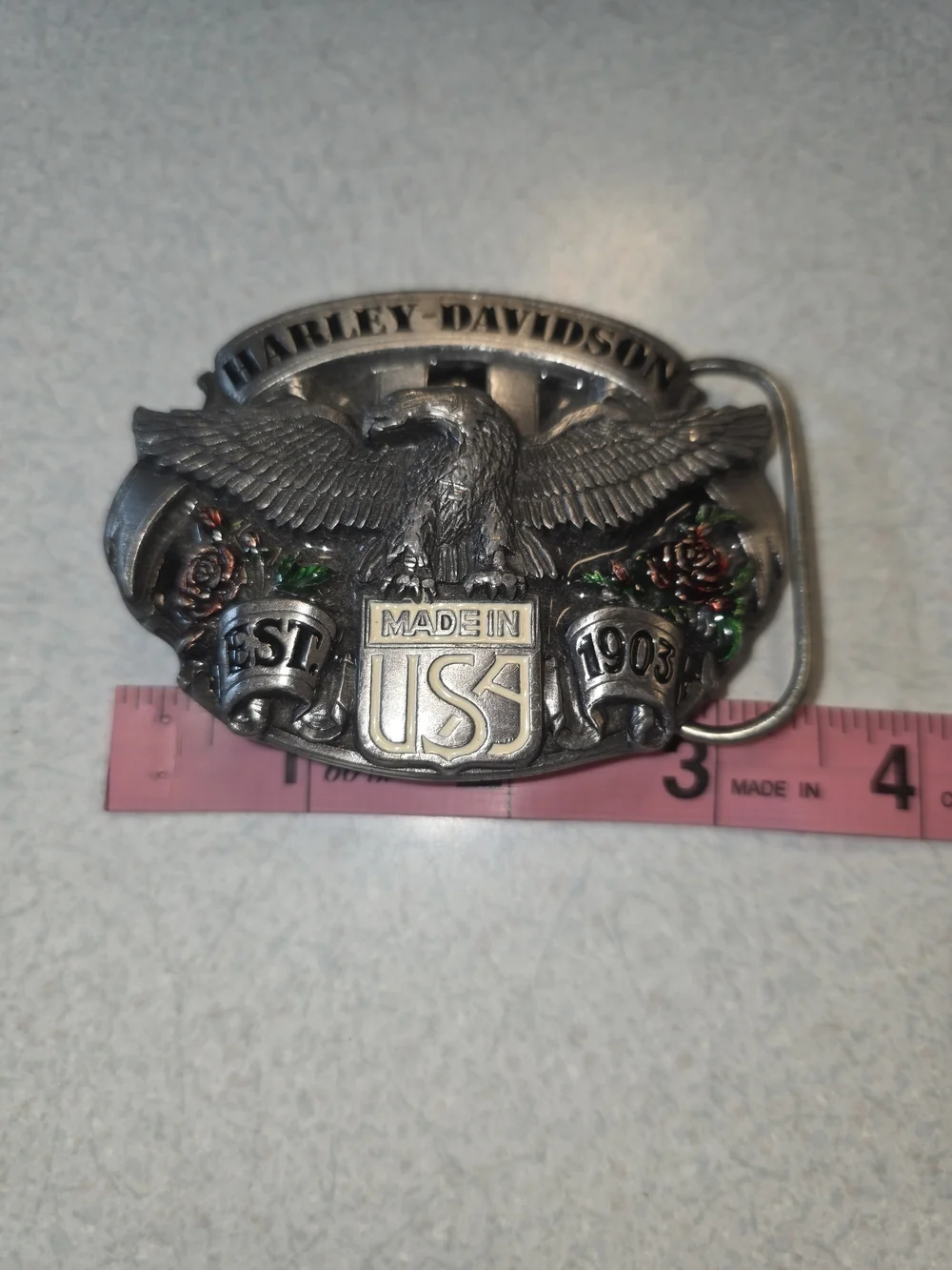 Harley-Davidson Silver Eagle 'Made in USA' Belt Buckle